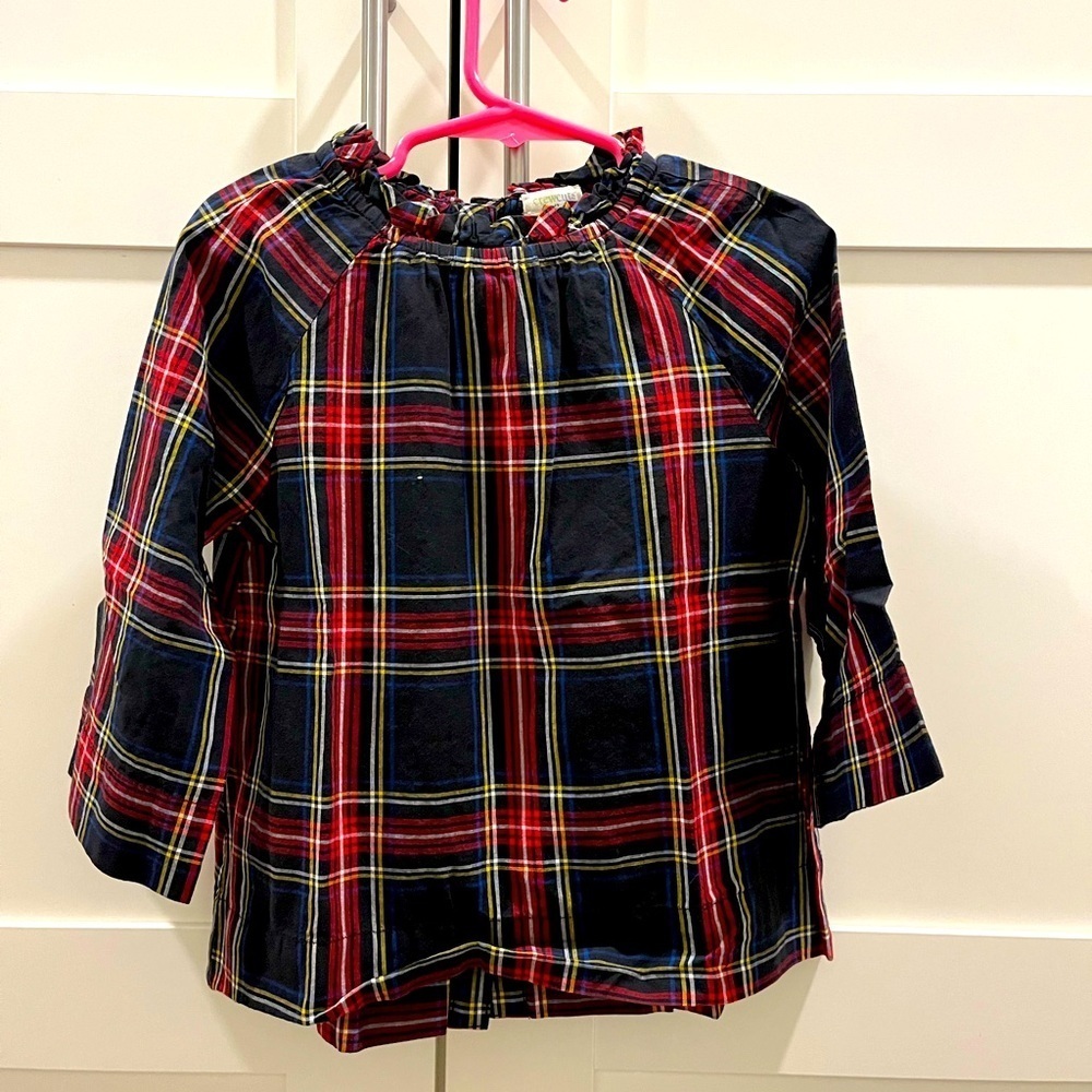 Crewcuts holiday plaid top in size 4-5